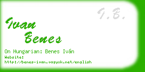 ivan benes business card